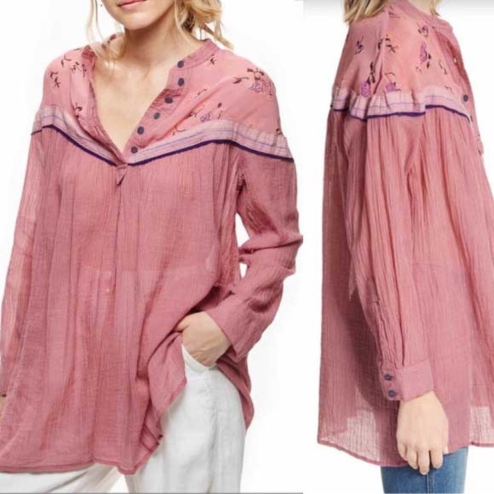 Free People Hearts & Colors Long Sleeve Top.